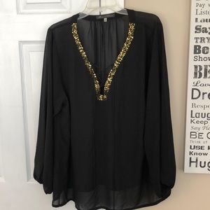 Black sheer blouse